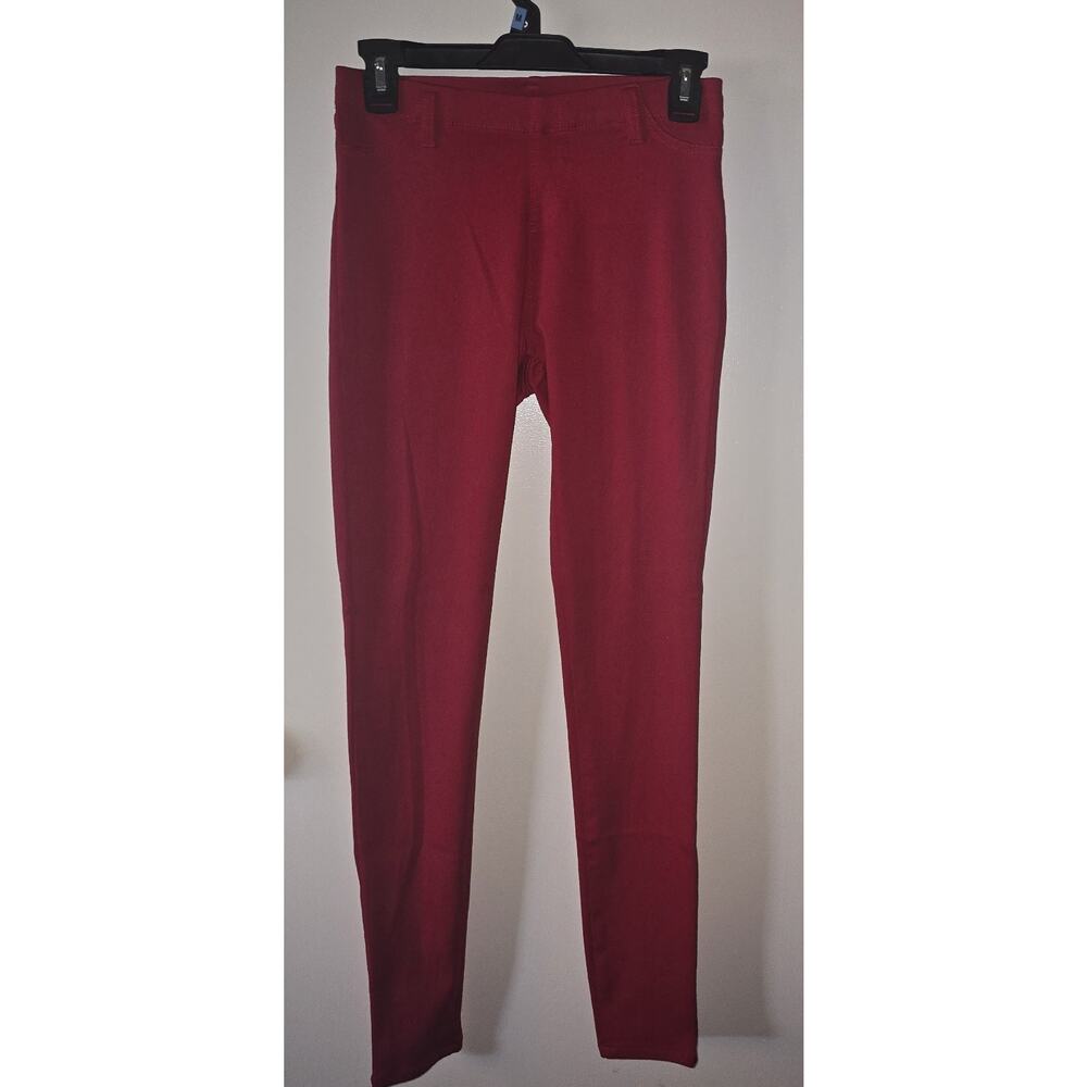 FADED GLORY LEGGINGS JEGGINGS SZ SMALL 4-6 RED STRETCH PULL ON